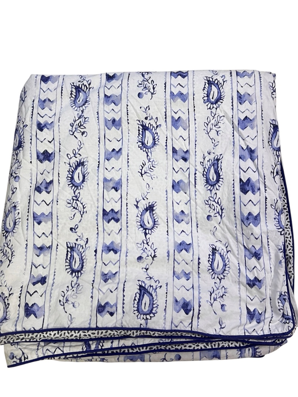 Lauren Ralph Lauren Queen Nora Blue White Paisley Reversible Duvet Cover